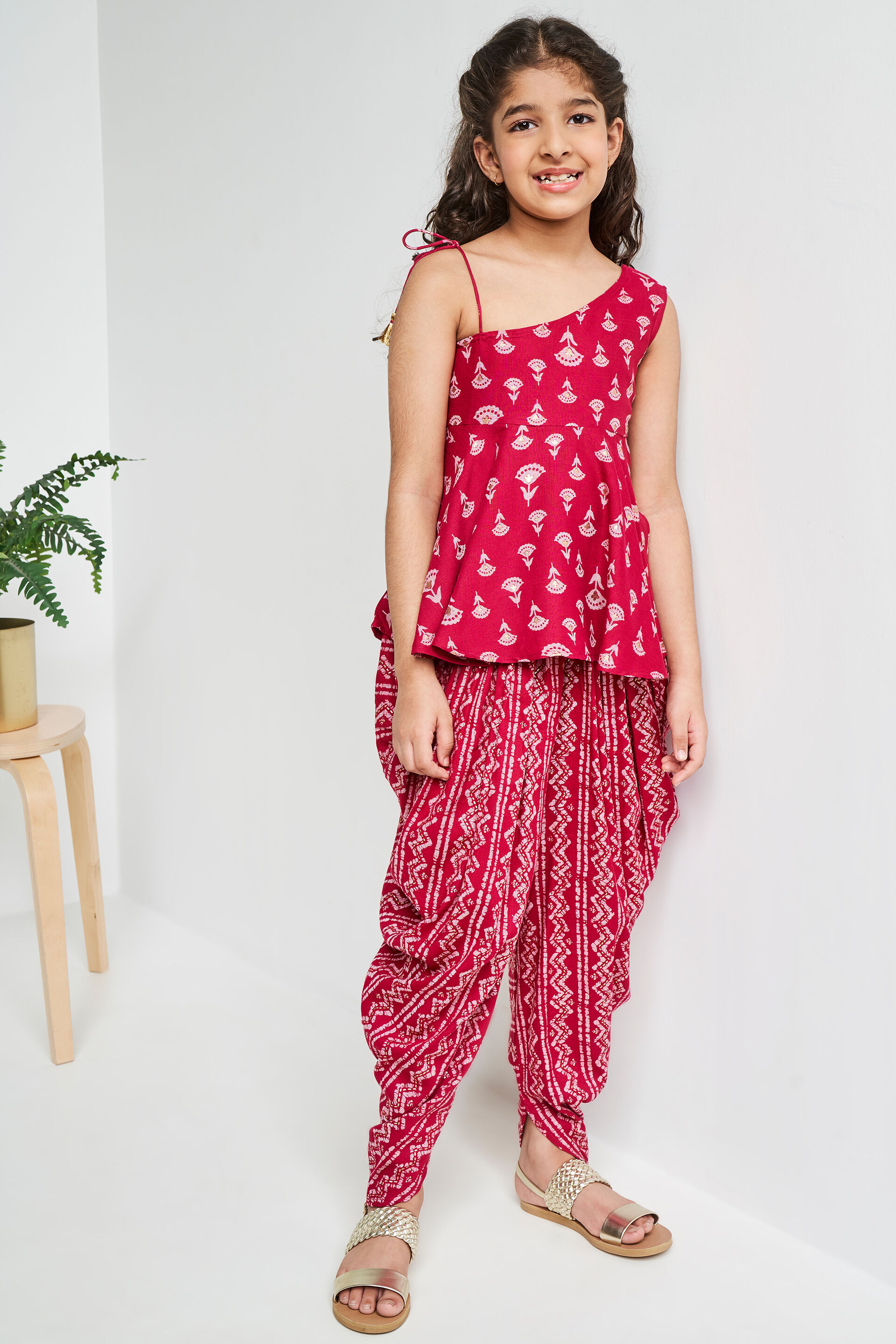 Pink Floral Flared Suit, Pink, image 3